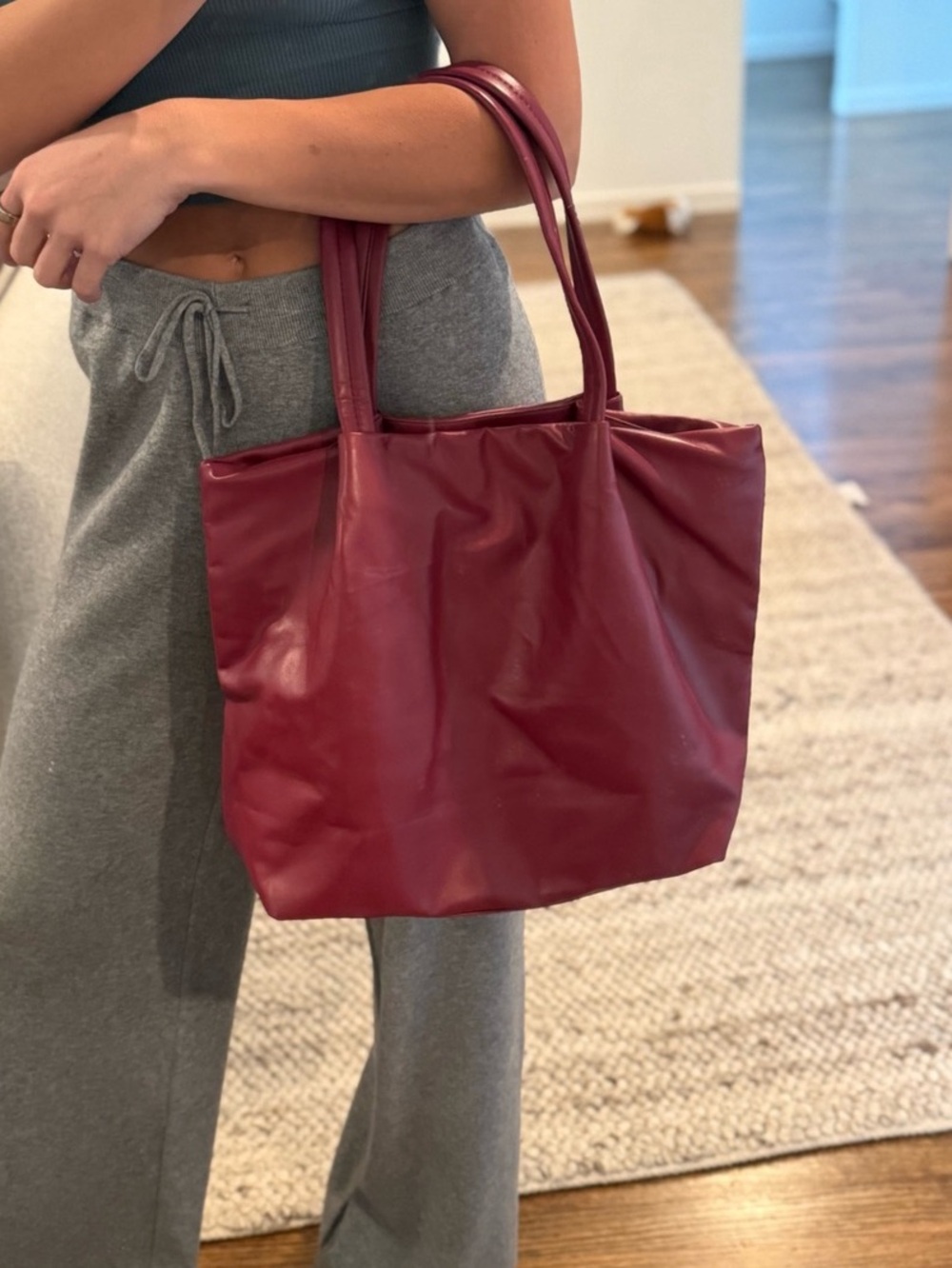 Neiman Marcus Red Leather Tote